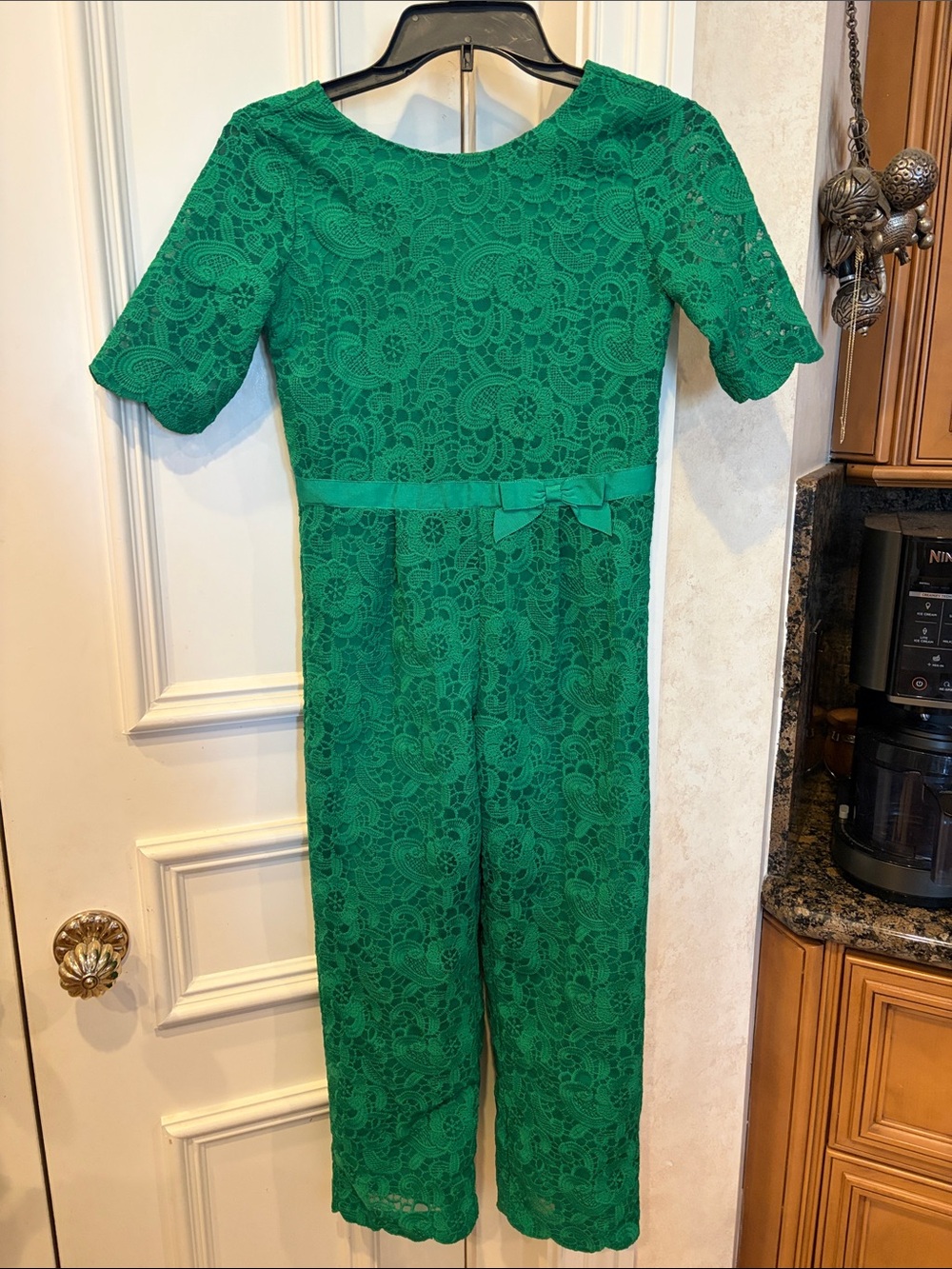 Janie and Jack Emerald Green Lace Jumpsuit Romper